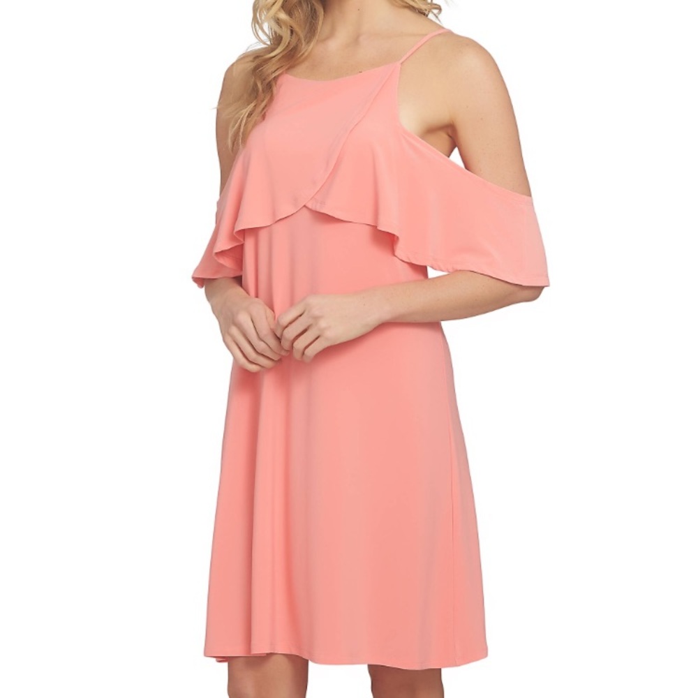 1. State High Neck Cold Shoulder Dress